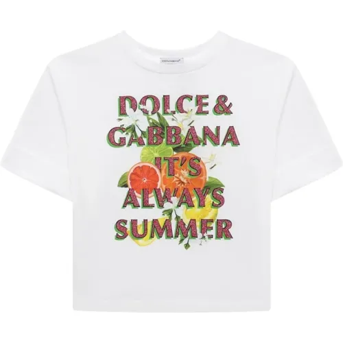 Fruits Glitter Kinder T-shirt Weiß - Dolce & Gabbana - Modalova