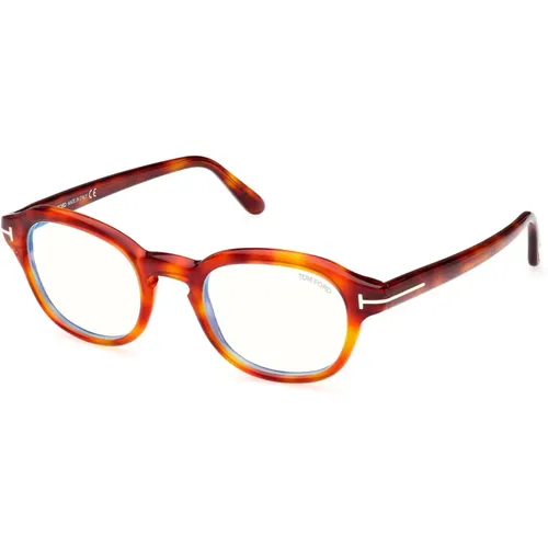 Blue Block Eyewear Frames Blonde Havana , unisex, Sizes: 49 MM - Tom Ford - Modalova