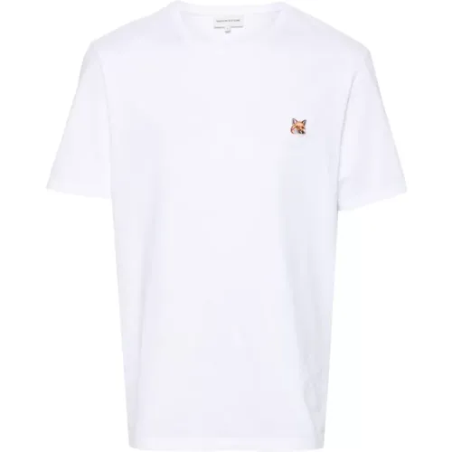 Cotton Fox Motif T-Shirt , male, Sizes: L, M - Maison Kitsuné - Modalova