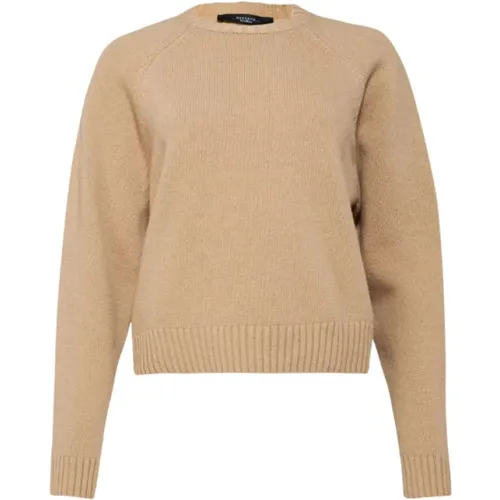 Soft Wool Crew-Neck Sweater Camel , female, Sizes: XL, M - Max Mara Weekend - Modalova