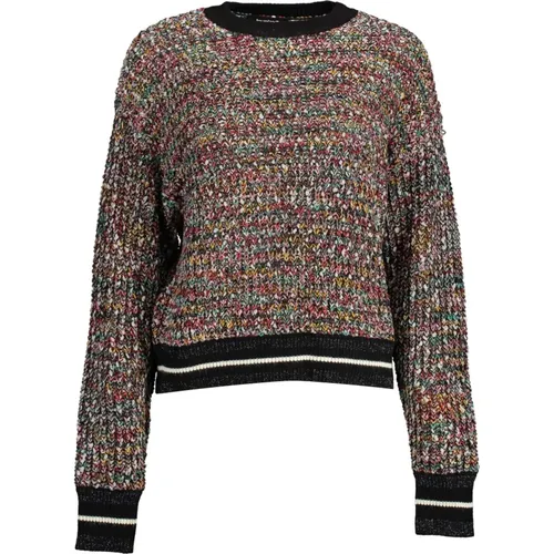 Mysterious Black Sweater with Contrasting Details , female, Sizes: L, XL - Desigual - Modalova