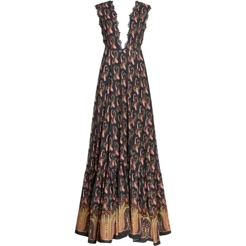 Paisley Motif Long Dress , female, Sizes: XS - ETRO - Modalova