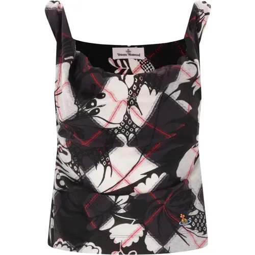 Blumiges Argyle Ärmelloses Top , Damen, Größe: M - Vivienne Westwood - Modalova