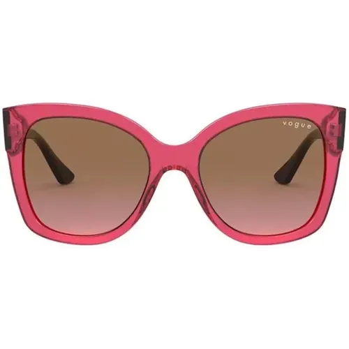 Bold Cherry Sunglasses with Purple Gradient Lenses , female, Sizes: 54 MM - Vogue - Modalova