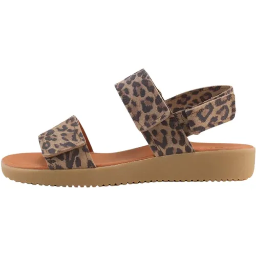 Leopard Print Sandal , Damen, Größe: 40 EU - Nature Footwear - Modalova