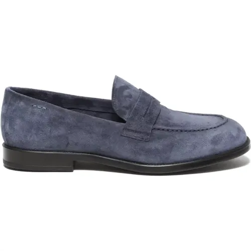 Blaue Wildleder-Loafer mit Memory Foam , Herren, Größe: 42 EU - Alexander Hotto - Modalova