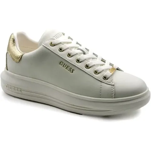And Gold Leather Sneakers , female, Sizes: 6 UK, 4 UK - Guess - Modalova