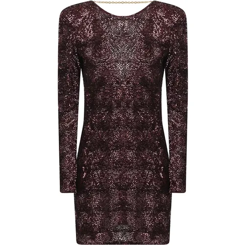 Red-Black Dress Aw24 , female, Sizes: L, M, XS, S - Elisabetta Franchi - Modalova