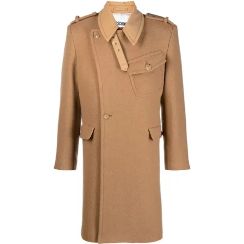 Mens Coats - Bronze Height , male, Sizes: XL, L, M - Moschino - Modalova