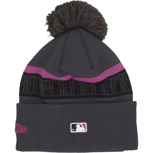 NY Mets Pom Pom Knit Hat , male, Sizes: ONE SIZE - new era - Modalova