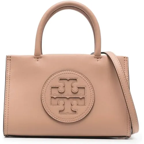 Geflochtene Mini Tasche mit Logo Patch,Eco-Leder Einkaufstasche mit Doppel-T-Logo - TORY BURCH - Modalova