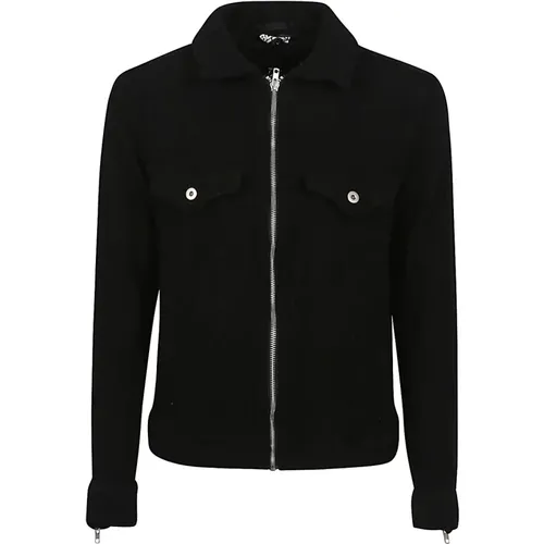 Zip Jacket with Silver Details , male, Sizes: L, XL - Comme des Garçons - Modalova