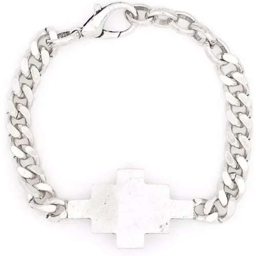 Silver Cross Choker Bracelet , male, Sizes: ONE SIZE - Marcelo Burlon - Modalova