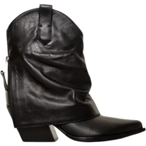 Leather Texano Boots , female, Sizes: 4 UK, 3 UK - Elena Iachi - Modalova