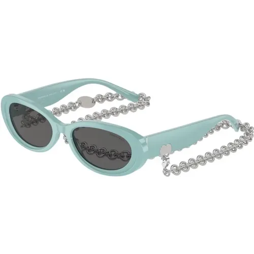 Frame Dark Grey Lens Sunglasses , female, Sizes: 54 MM - Tiffany - Modalova