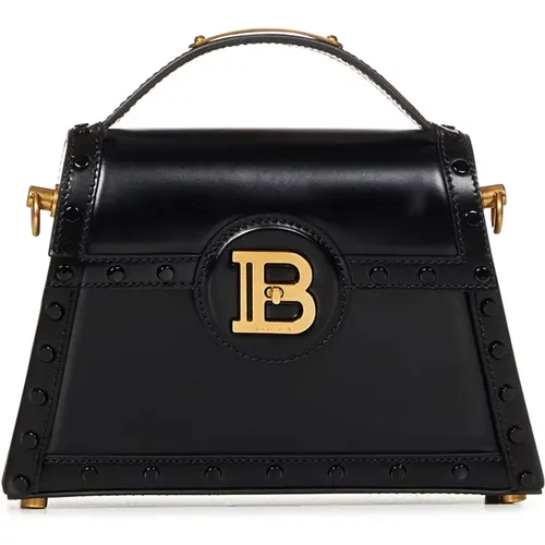 Leather Handbag with B-Twist Closure , female, Sizes: ONE SIZE - Balmain - Modalova