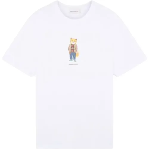 Dressed Fox Regular Tee Shirt , male, Sizes: L - Maison Kitsuné - Modalova