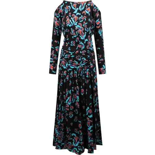 Abstract Print Cut-Out Long Dress , female, Sizes: M, S - Paco Rabanne - Modalova