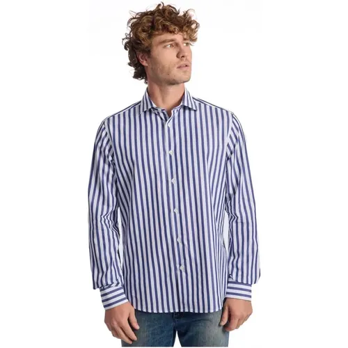 Striped Cotton Shirt with French Collar , male, Sizes: 2XL, XL - Baldinini - Modalova