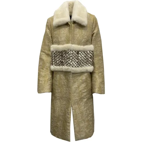 Luxury Fur Collar Parka Coat for Women , female, Sizes: XS - Dsquared2 - Modalova