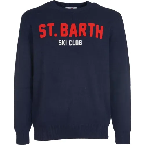 Blaue Pullover mit Patch , Herren, Größe: XL - Saint Barth - Modalova