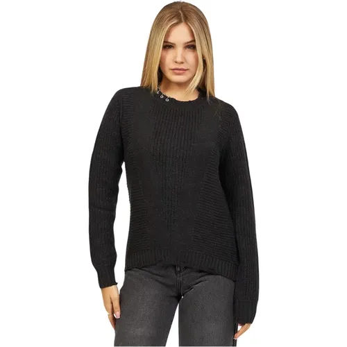 Comfy Sweater with Metal Piercing Detail , female, Sizes: XS, S, M - PATRIZIA PEPE - Modalova