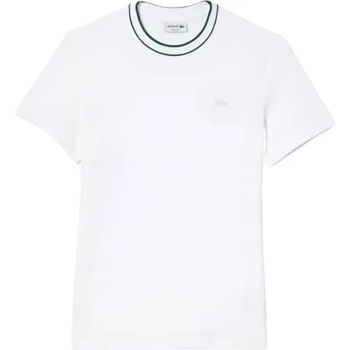 Klassisches Weißes Baumwoll-Piqué T-Shirt , Herren, Größe: XS - Lacoste - Modalova