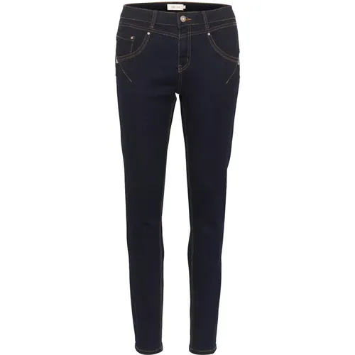 Slim-leg Dark Denim Jeans , female, Sizes: W25, W34, W24, W27, W26 - Cream - Modalova