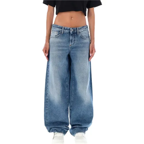 Baggy Denim Jeans , female, Sizes: W27 - Off White - Modalova