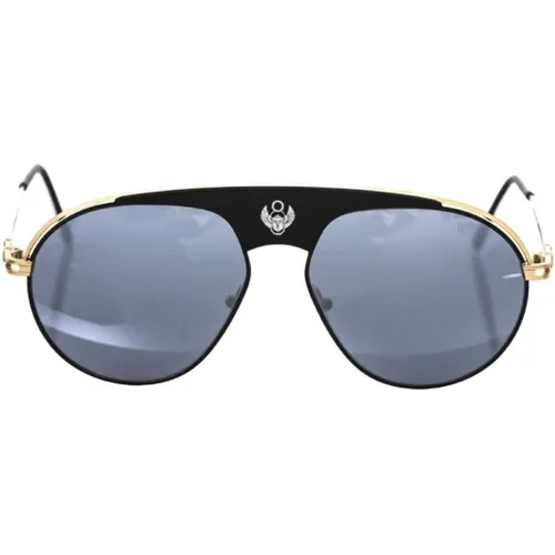 Shield Sunglasses Metal Profile Grey Lens , unisex, Sizes: ONE SIZE - Frankie Morello - Modalova