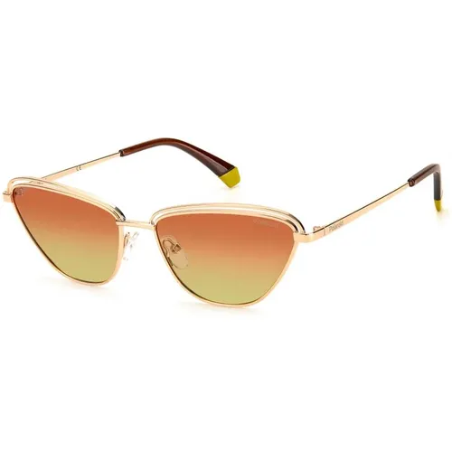 Goldene Metall-Sonnenbrille Gradient Polarisiert UV - Polaroid - Modalova