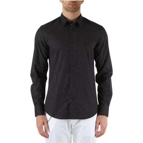 Slim Fit Cotton Shirt with Decorative Motif , male, Sizes: XL, S, M, 2XL, L - Antony Morato - Modalova