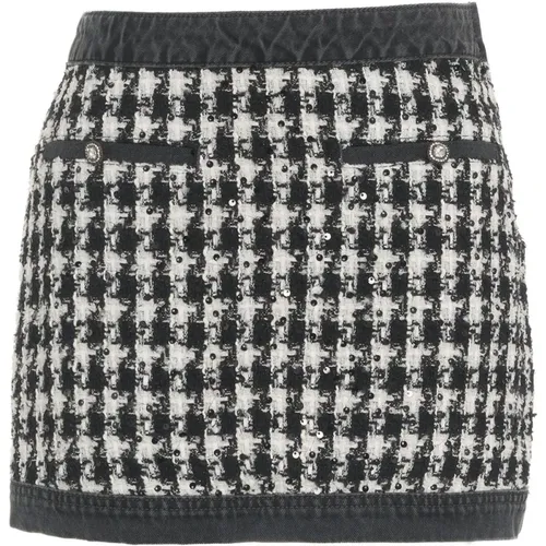 Denim Bouclé Mini Rock Sequin Appliqués , Damen, Größe: W28 - Liu Jo - Modalova