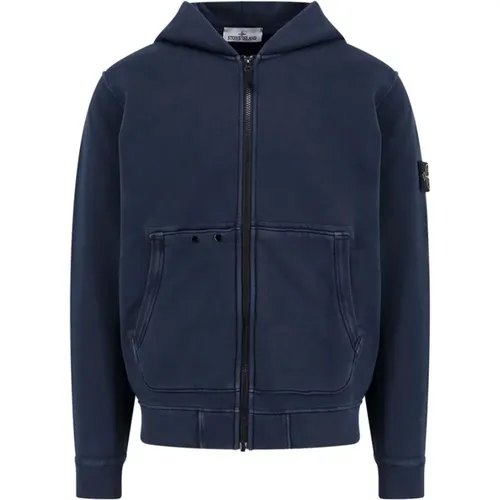 Logo Patch Baumwoll Kapuzenpullover , Herren, Größe: M - Stone Island - Modalova