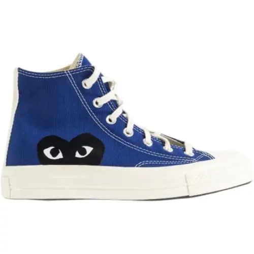 Blaue Canvas High-Top Sneakers mit CDG Heart Logo , Damen, Größe: 38 EU - Comme des Garçons - Modalova