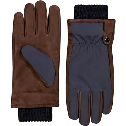 Waterproof Leather and Fabric Gloves , male, Sizes: 9 IN, 9 1/2 IN, 8 1/2 IN - PAUL & SHARK - Modalova