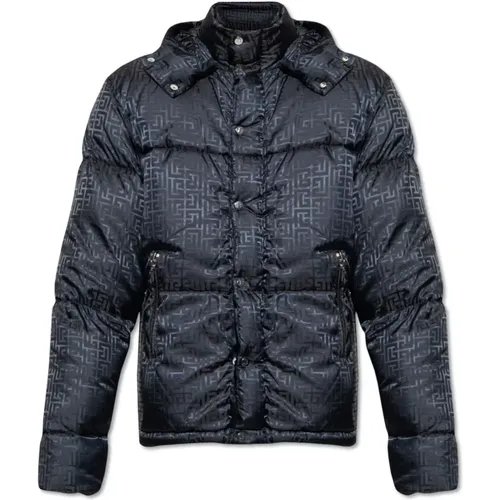 Monogrammed down jacket , male, Sizes: M, XL - Balmain - Modalova