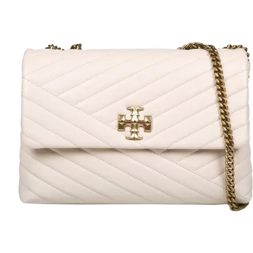 Quilted Leather Shoulder Bag in Cream Color , female, Sizes: ONE SIZE - TORY BURCH - Modalova