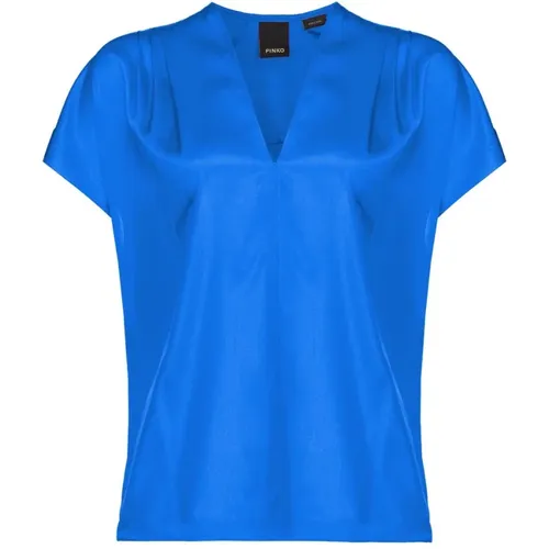 Flieende Seidenbluse mit Rschen , Damen, Größe: XS - pinko - Modalova