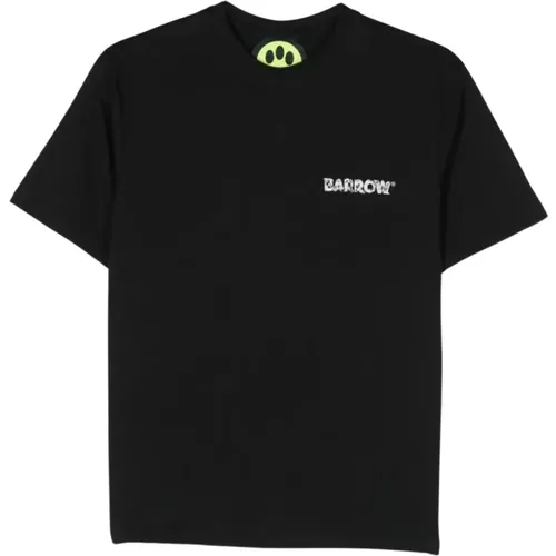 Schwarzes T-Shirt mit Retro-Print - Barrow - Modalova