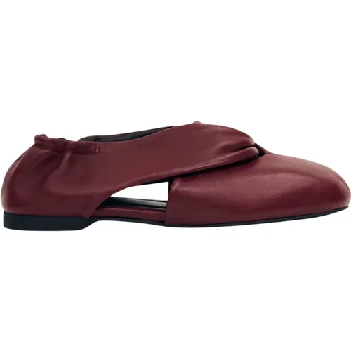 Burgund Leder Ballettflats , Damen, Größe: 36 EU - ALOHAS - Modalova