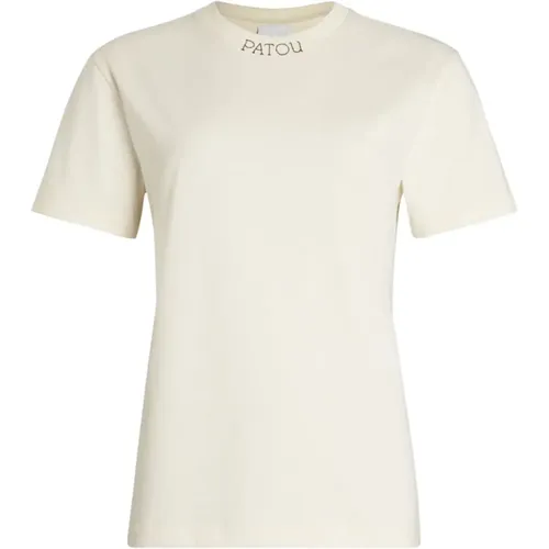 Logo-embroidered Crew Neck T-shirt , female, Sizes: M, L - Patou - Modalova