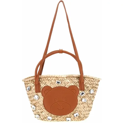 Cognac Bear Basket Bag , female, Sizes: ONE SIZE - Rue Madam - Modalova