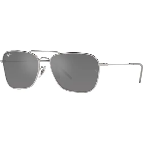 Mirrored Aviator Sunglasses Silver/Grey , unisex, Sizes: 58 MM - Ray-Ban - Modalova