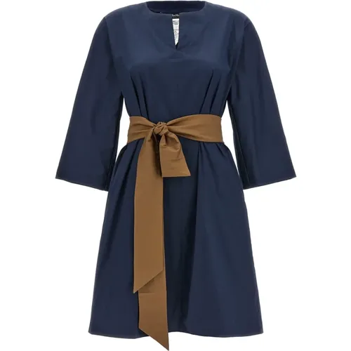 Blaues Tunika Kleid 3/4 Ärmel , Damen, Größe: M - Max Mara - Modalova