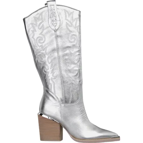 Embroidered heeled cowboy boot , female, Sizes: 8 UK, 2 UK, 4 UK, 5 UK, 3 UK, 6 UK, 7 UK - Alma en Pena - Modalova