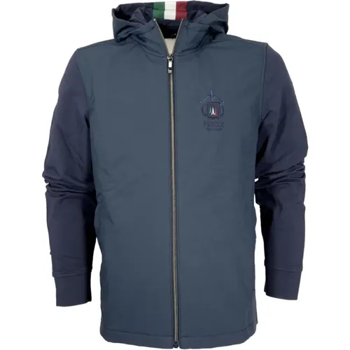 Hybrid Hooded Jacket with Removable Hood in , male, Sizes: 3XL, L, 4XL, M, XL, 2XL - aeronautica militare - Modalova