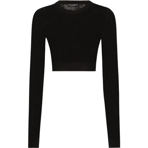 Schwarze Sweaters mit DNA , Damen, Größe: S - Dolce & Gabbana - Modalova