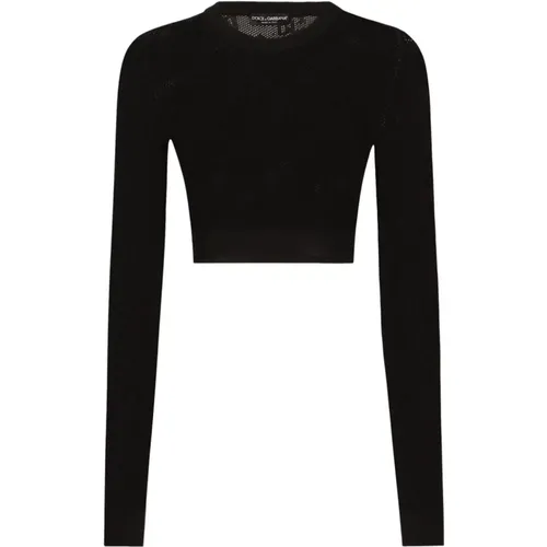 Schwarze Sweaters mit DNA , Damen, Größe: XS - Dolce & Gabbana - Modalova