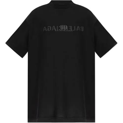 T-Shirt mit Logo , Herren, Größe: M - Balenciaga - Modalova